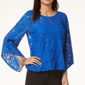 NWT Alfani Lace Blouson Top